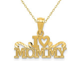 I Heart Mommy Pendant Necklace in 14K Yellow Gold with Chain